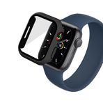 GANGANPRO Apple Watch 4/5/6/SE için Temperli Cam Ekran Koruyuculu 2'li Paket Sert PC Kılıfı, iWatch 40 mm Aksesuarlar için Ultra İnce Su Geçirmez Çizilmeye Dayanıklı Akıllı Saat Kapağı - Siyah