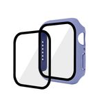 GANGANPRO Apple Watch 4/5/6/SE için Temperli Cam Ekran Koruyuculu 2'li Paket Sert PC Kılıfı, iWatch 44 mm Aksesuarlar için Ultra İnce Çizilmeye Dayanıklı Akıllı Saat Kapağı - İngiliz Lavanta