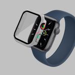 GANGANPRO Apple Watch 4/5/6/SE için Temperli Cam Ekran Koruyuculu 2'li Paket Sert PC Kılıfı, iWatch 44 mm Aksesuarlar için Ultra İnce Su Geçirmez Çizilmeye Dayanıklı Akıllı Saat Kapağı - Şeffaf
