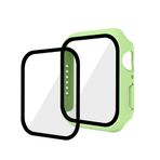 GANGANPRO Apple Watch 4/5/6/SE için Temperli Cam Ekran Koruyuculu 2'si 1 Arada Tasarım Sert PC Kılıfı, iWatch 40 mm Aksesuarlar için Ultra İnce Çizilmeye Dayanıklı Akıllı Saat Kapağı - Açık yeşil