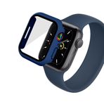 GANGANPRO Apple Watch 7/8/9 için Temperli Cam Ekran Koruyuculu 2'li Paket Sert PC Kılıfı, iWatch 41 mm Aksesuarlar için Ultra İnce Su Geçirmez Çizilmeye Dayanıklı Akıllı Saat Kapağı - Koyu Mavi