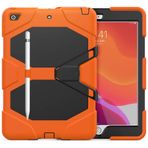 GANGANPRO Robots Rugged Tablet iPad 10.2 2019 Nesil Kılıf için, Çıkarılabilir Stand, Düşme Koruması, Ağır Hizmet ve Dayanıklı, Darbeye Dayanıklı Tam Vücut Koruyucu Kapak 10,2 İnç - Turuncu