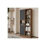 GaniHome Linea Kitaplık Kapaklı 8 Raflı Çok Amaçlı Dolap Modern Kitaplık Arşiv ve Düzenleme Dolabı