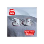Ganita home Kahve Fincanı Fiyonk & Puantiye Kırmızı Kurdele 2 Kişilik 4 Parça