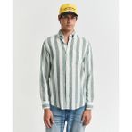 Gant 3250043.318 Yeşil Regular Fit Düğmeli Yaka Çizgili Erkek Gömlek
