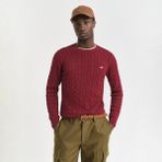 Gant Erkek Bordo Regular Fit Bisiklet Yaka Örgü Kazak - 604-Bordo - XL