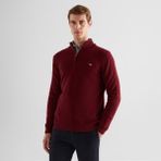 Gant Erkek Bordo Regular Fit Yarım Fermuarlı Yün Kazak - 604-Bordo - 3XL