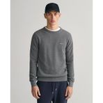 Gant Erkek Gri Regular Fit Bisiklet Yaka Kazak 8040521.92 - 92-Gri - XL