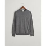 Gant Erkek Gri Regular Fit Bisiklet Yaka Kazak 87211.90 - 3XL - 90-Gri