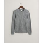 Gant Erkek Gri Regular Fit Bisiklet Yaka Örgü Kazak 8050601.93 - 93-Gri