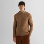 Gant Erkek Kahverengi Regular Fit Bisiklet Yaka Kazak