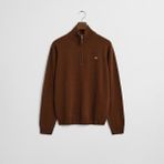 Gant Erkek Kahverengi Regular Fit Yarım Fermuarlı Yün Kazak - 3XL