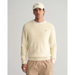 Gant Erkek Krem Regular Fit Bisiklet Yaka Logolu Kazak 8030198.130 - 130-Krem Rengi - 3XL