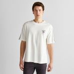 Gant Erkek Krem Relaxed Fit Bisiklet Yaka Logolu T-Shirt - 113-Krem - 2XL