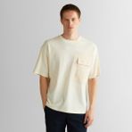 Gant Erkek Krem Relaxed Fit Bisiklet Yaka Logolu T-Shirt - 130-Krem - 2XL