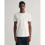 Gant Erkek Krem Slim Fit Bisiklet Yaka Logolu T-Shirt 2013033.113 - 113-Krem Rengi - 2XL