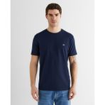 Gant Erkek Lacivert Bisiklet Yaka Regular Fit Logolu T-Shirt 2325149T.433 - 433-Lacivert - 2XL