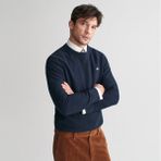 Gant Erkek Lacivert Regular Fit Bisiklet Yaka Kazak - 433-Lacivert - M