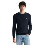 GANT Erkek Lacivert Regular Fit Bisiklet Yaka Örgü Kazak
