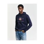 Gant Erkek Lacivert Regular Fit Kapüşonlu Logolu Sweatshirt