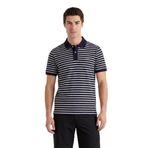 GANT Erkek Lacivert Regular Fit Yaka Çizgili Polo Yaka T-Shirt