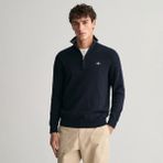 Gant Erkek Lacivert Regular Fit Yarım Fermuarlı Kazak - 433-Lacivert - 2XL