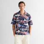 Gant Erkek Lacivert Relaxed Fit Klasik Yaka Desenli Gömlek - 423-Lacivert