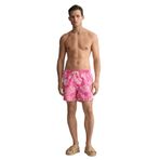 GANT Erkek Pembe Classic Fit Desenli Deniz Şortu