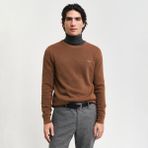 Gant Erkek Regular Fit Bisiklet Yaka Kazak - 292-Kahverengi - 2XL