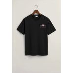 Gant Erkek Siyah Regular Fit Bisiklet Yaka Logolu T-shirt