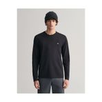 Gant Erkek Siyah Regular Fit Bisiklet Yaka Uzun Kollu T-Shirt