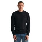 Gant Erkek Siyah Regular Fit Bisiklet Yaka Yün Kazak