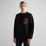 Gant Erkek Siyah Relaxed Fit Bisiklet Yaka Logolu Kazak - 5-Siyah - 2XL