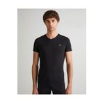Gant Erkek Siyah Slim Fit V Yaka T-shirt