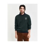 Gant Erkek Yeşil Relaxed Fit Bisiklet Yaka Logolu Kazak