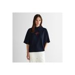 GANT Kadın Lacivert Bisiklet Yaka Logolu Sweatshirt