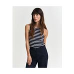 Gant Kadın Lacivert Regular Fit Bisiklet Yaka Çizgili T-shirt