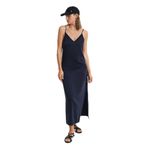 GANT Kadın Lacivert Regular Fit V Yaka Elbise-4503383.433