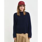 Gant Kadın Lacivert Relaxed Fit Dik Yaka Kazak 4805284.433 - 433-Lacivert