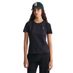 Gant Kadın Siyah Regular Fit Bisiklet Yaka T-shirt