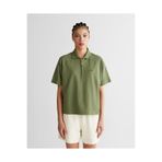 GANT Kadın Yeşil Regular Fit Yarım Fermuarlı Polo Yaka T-Shirt