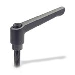 Ganter Normelemente GN 300 GN 300-78-M8-50-SW Siyah 1 Adet Sap Uzunluğu: 78 mm Vida Çelik Cilalı Griff Çinko-Basınçlı Döküm Siyah Plastik Kaplamalı Ayarlanabilir Sıkma Kolu İle Dişli Vida