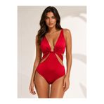 GANYA Kırmızı Cut Out Detaylı Kaplı Regular Mayokini