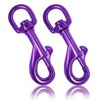 Ganzoo © Döner mafsallı karabina kanca, set halinde 2 adet, köpek tasması için cıvatalı karabina, çelik karabina 85 mm, Paracord 550 köpek tasması için, yaylı karabina döner başlık, çinko alaşım, mor