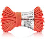 Ganzoo Paracord 550 halat neon turuncu, 4 mm, tip 3, naylon polyester, hibrid, bileklik, köpek tasması, köpek tasması, yakl. 250 kg kopma yükü, dış mekan halatı, kamp ipi, çok amaçlı ip, 30 metre