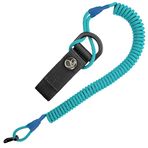 Ganzoo Spiral kablolu anahtarlık, elastik, karabinalı, paraşüt kordonu kılıflı güvenlik kordonu, anahtar bandı, streç yakalama kayışı, polis için RSG tutucu, Alman Ordusu, ekipman emniyeti, Gök