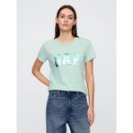Gap 729555013 V-Ss Logo Classic Tee Kadın Tişört - Turkuaz