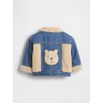 Gap Bebek Mavi Ultrasoft Denim & Sherpa Bear Ceket - 0 - 3 Ay