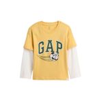 GAP Bebek V-2 IN 1 GR T-Shirt, 18-24M, 791591004, Sarı, Üniseks bebek