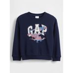 Gap Büyük beden bisiklet yaka logolu sweatshirt çocuk, Deniz mavisi üniforma., 6-12 Ay